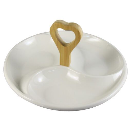 Tava din ceramica cu 3 compartim 28cm white 33114