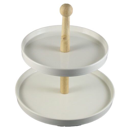 Platou etajat cu 2 nivele ceramica 23/19cm white 3317