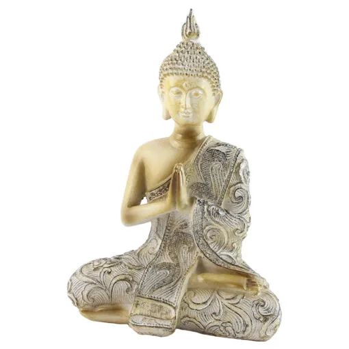 Statueta buddha 20cm din rasina cu sclipici 38332
