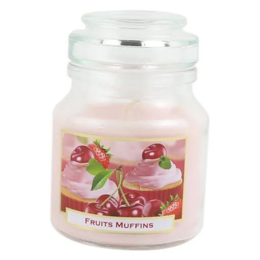 Lumanare in sticla fruits muffins 130g