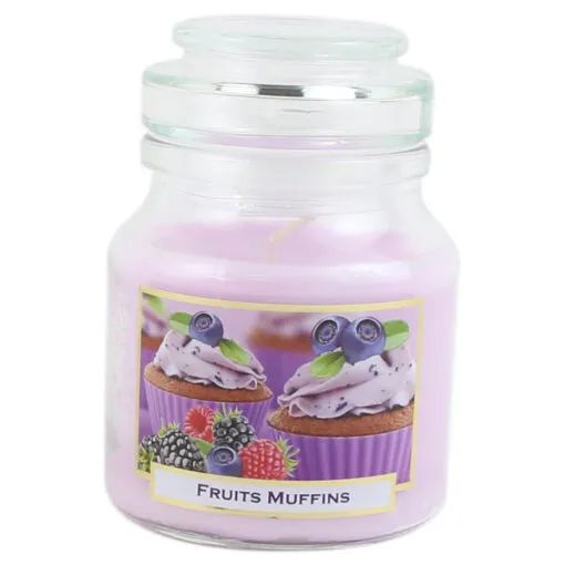 Lumanare in sticla fruits muffins 130g