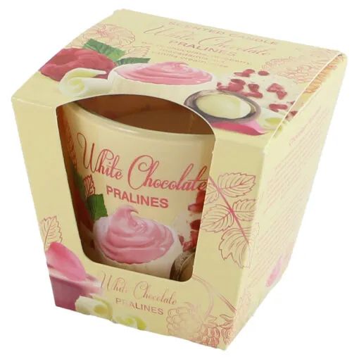 Lumanare in pahar - white chocolate