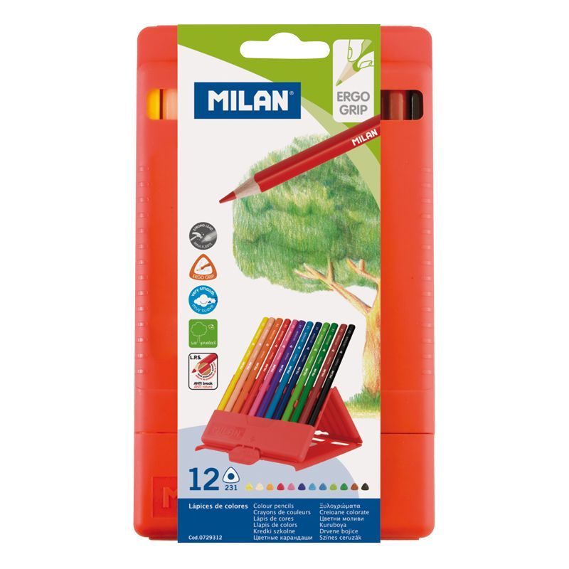 Creion color 12 milan cutie plastic