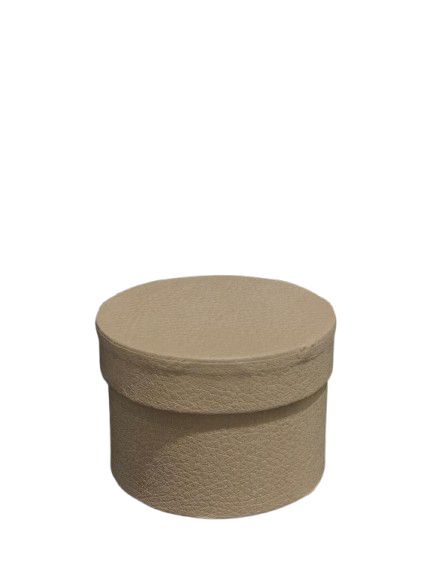 Cutie cadou rotunda bej tip piele 392900