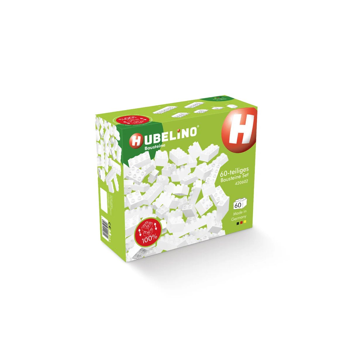 Blocuri de constructie albe hubelino 60 piese 420602