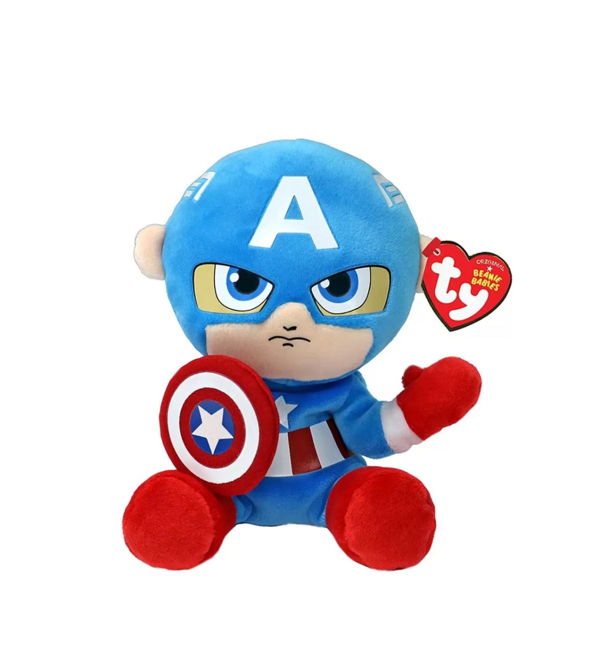 Plus ty 15cm beanie babies soft marvel captain am ty44002