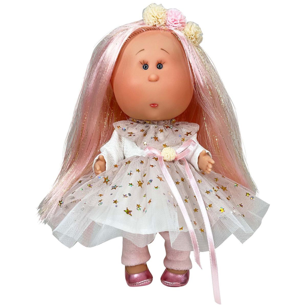 Papusa nines d'onil mia par roz cu sclipici 3511