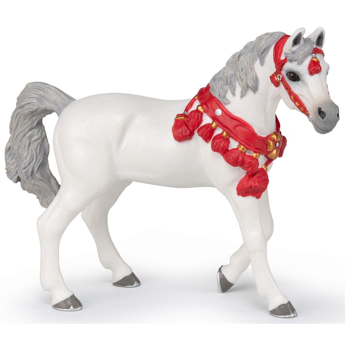 Figurina cal arab alb de parada papo51568