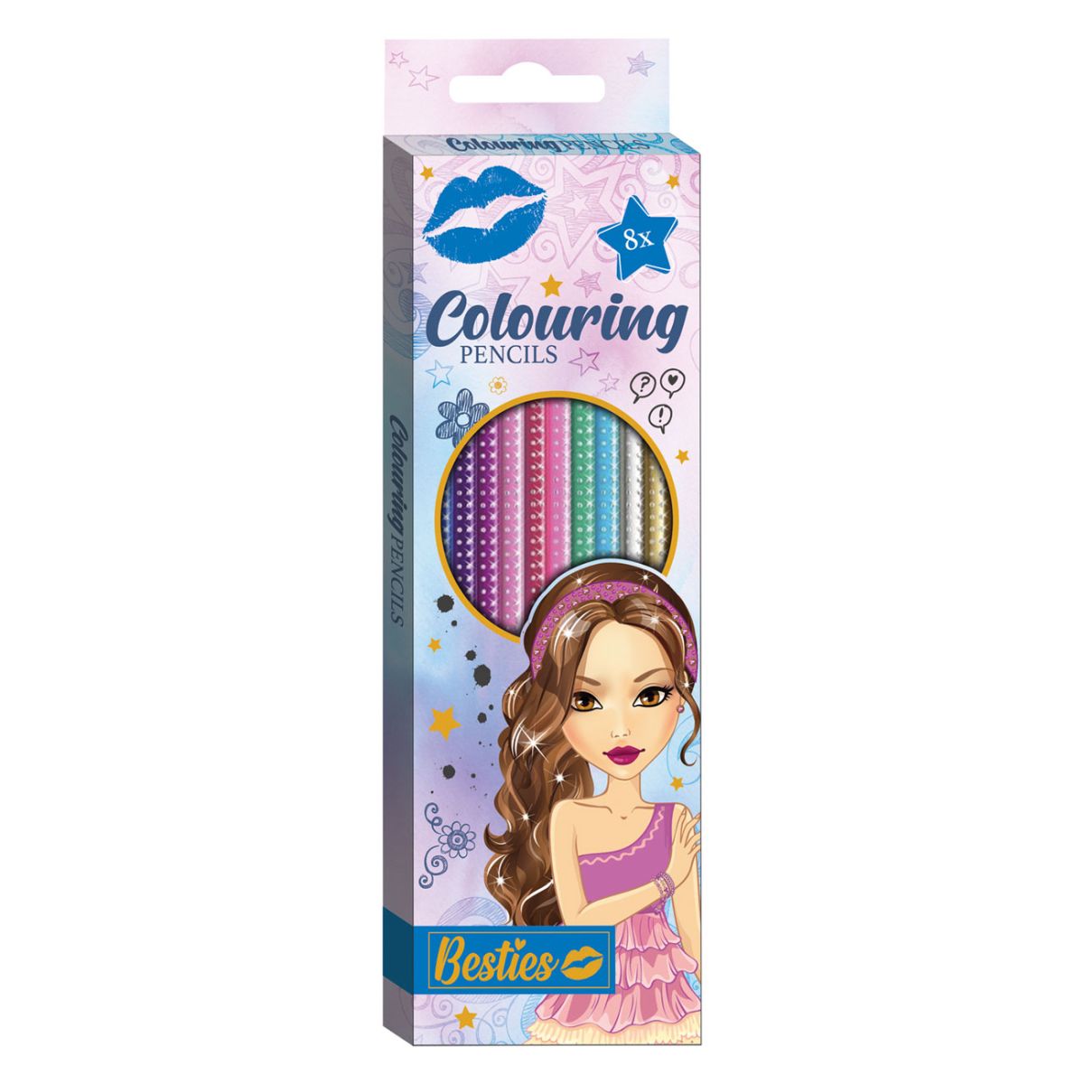 Set de 8 creioane colorate besties