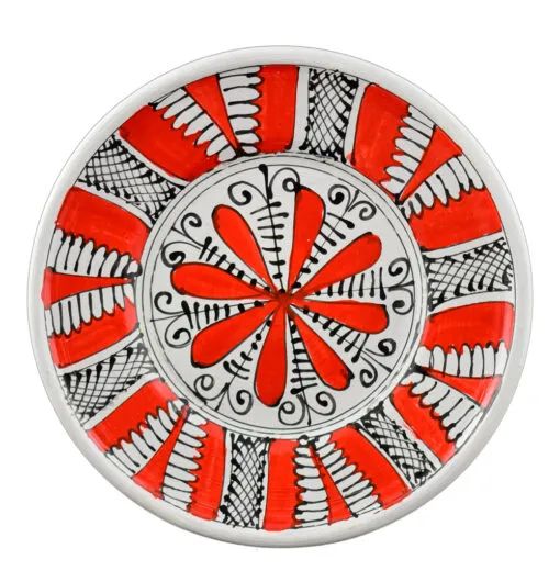 Farfurie ceramica rosu-negru 15cm