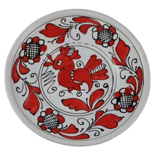 Farfurie ceramica rosu negru 13cm
