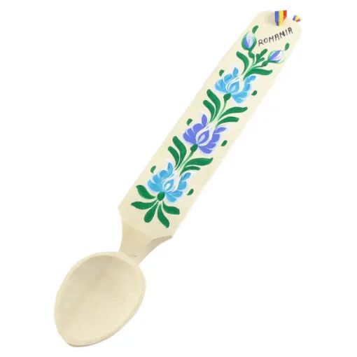 Lingura din lemn pictata manual Romania 35 cm