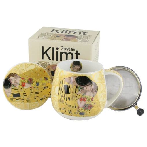 Cana portelan cu infuzor metalic si capac 430 ml the kiss