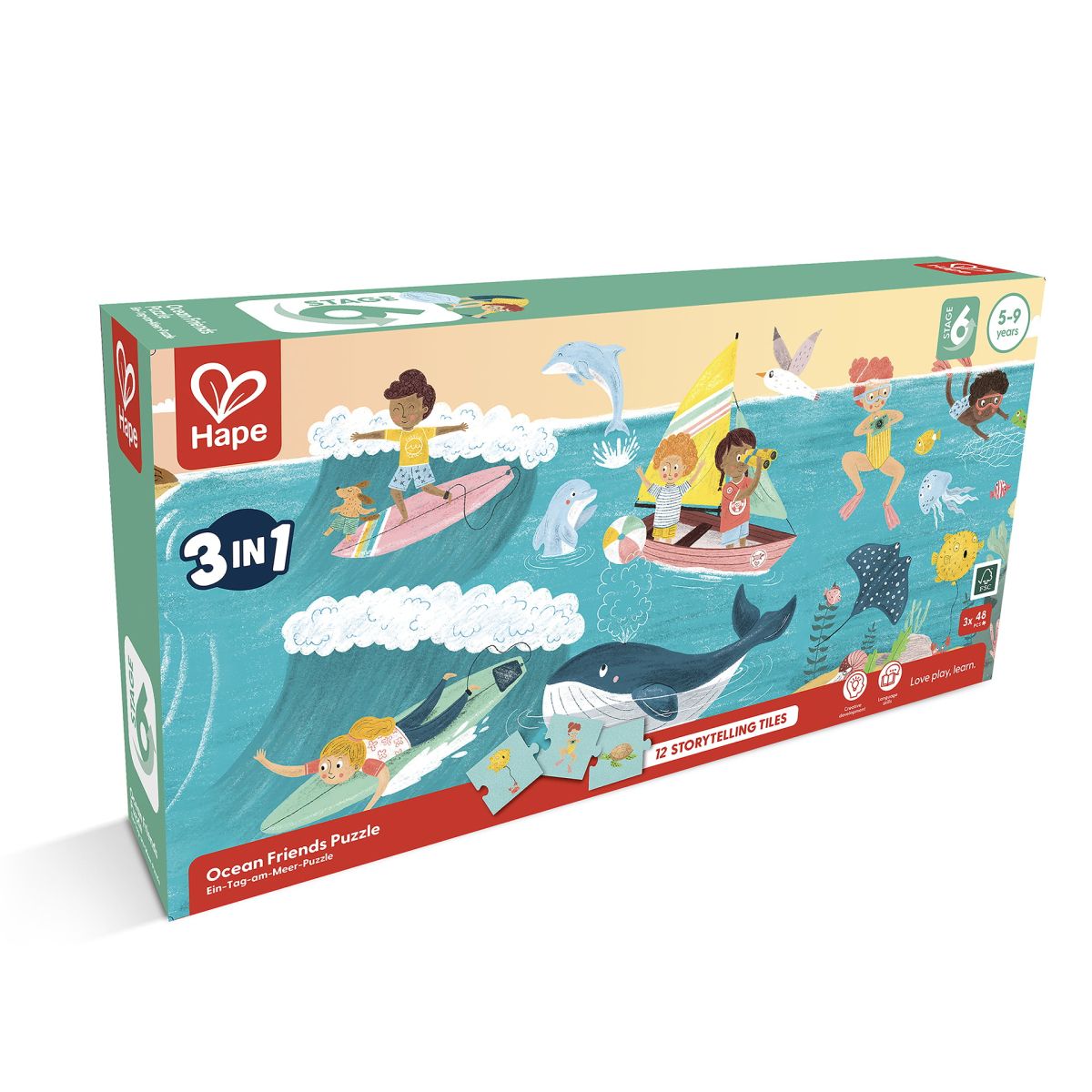 Puzzle prietenii oceanului 3 in 1 si joc storytelling e1645a