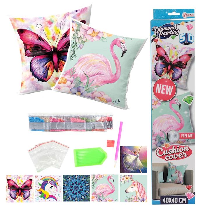 Set creatie cu diamante fata de perna 40x40cm 46661z