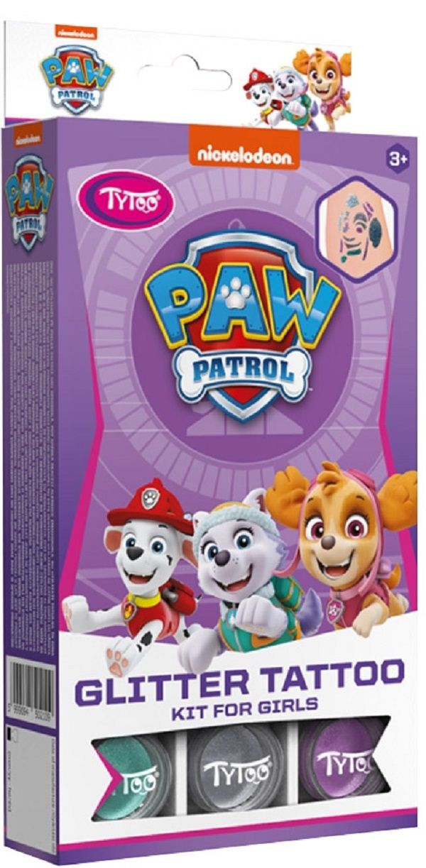 Set tatuaje cu sclipici. Paw Patrol: Fete