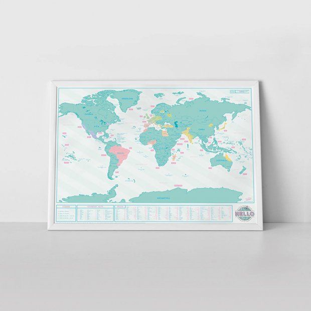 Scratch map - harta lumii razuibila 82x60 cm - hello lukhel