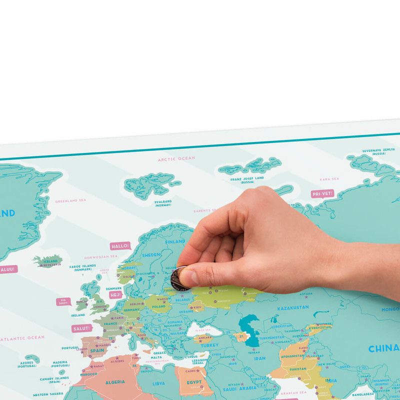 Scratch map - harta lumii razuibila 82x60 cm - hello lukhel