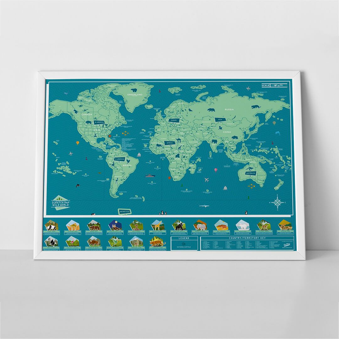 Scratch map - harta lumii razuibila 82x60 cm - wild lukwil