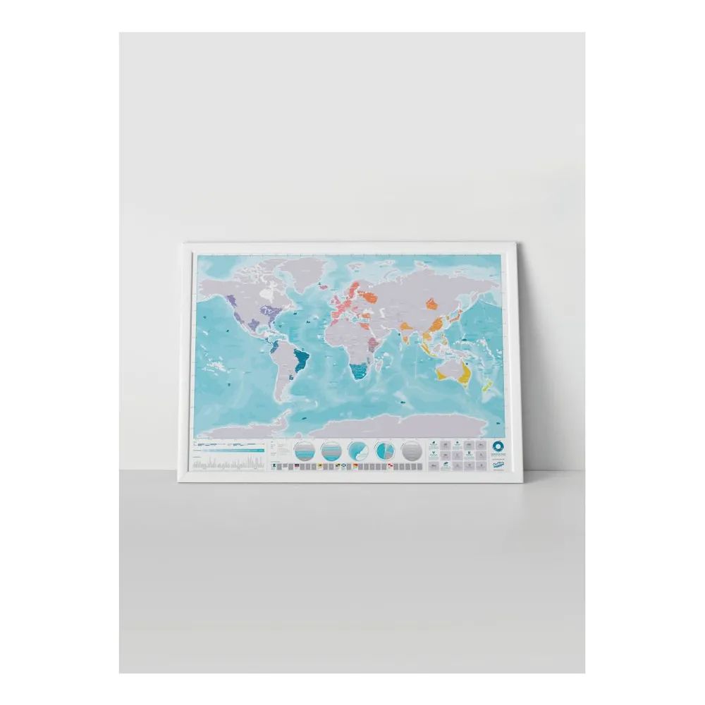 Scratch map - harta lumii razuibila 82x60 cm - oceans lukoce