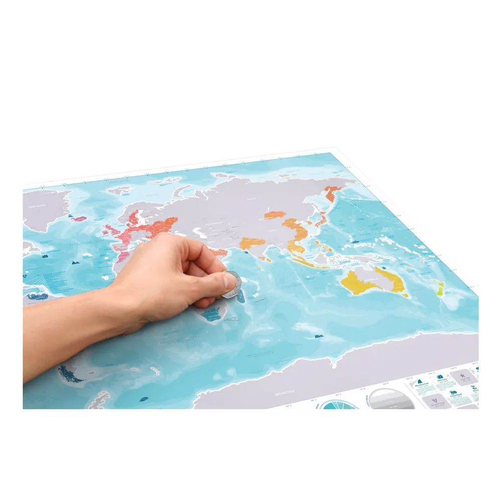 Scratch map - harta lumii razuibila 82x60 cm - oceans lukoce