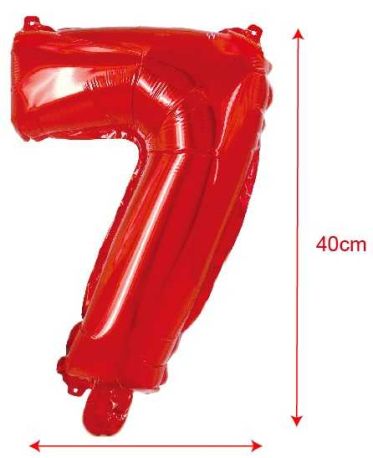 Balon mylar cifra7 rosu 40cm fb0366
