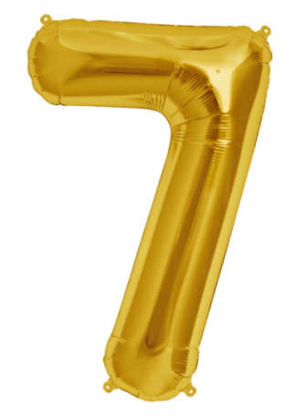 Balon folie auriu cifra 7 76cm