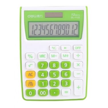 Calculator buzunar 12dig alb-verde 1122 deli dle1122g+++