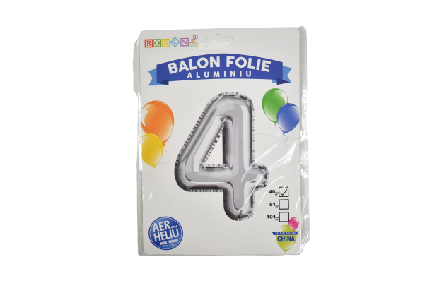 Balon folie aluminiu argintiu cifra 6 40cm