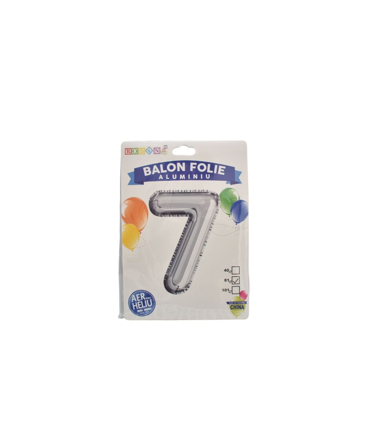 Balon folie aluminiu argintiu cifra 7 81cm