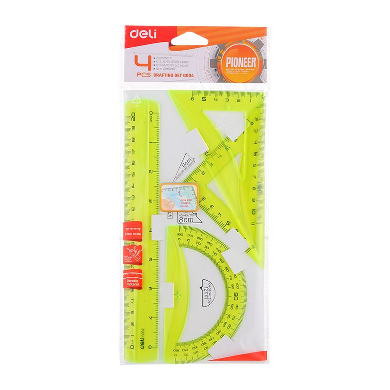 Set Geometrie 4 Piese Color Eg00402 Deli Dleg00402