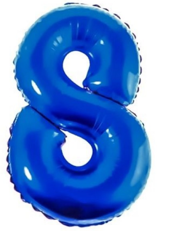 Balon folie aluminiu albastru cifra 8 46cm                  