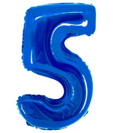 Balon folie aluminiu albastru cifra 5 46cm                  