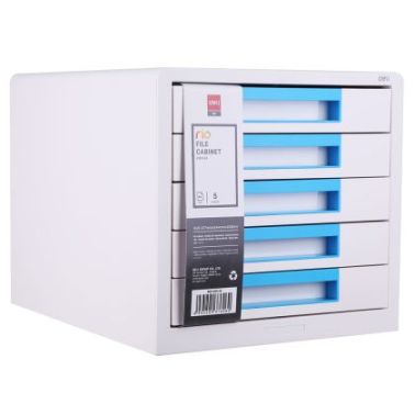 Cabinet 5 sertare alb/bleu deli dlez01033