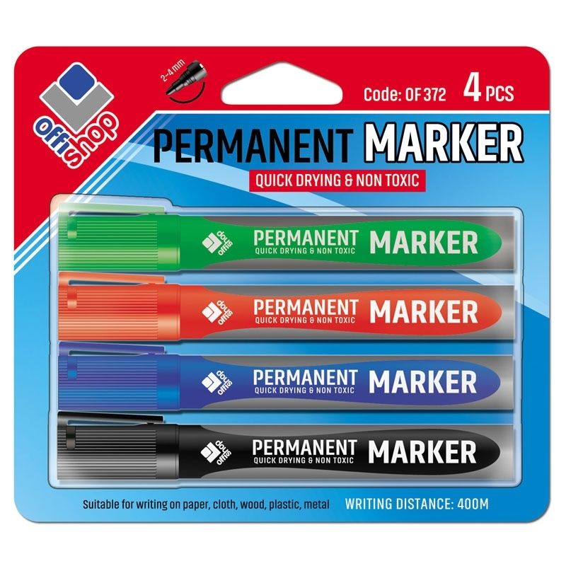 Marker permanent 4cul/set offishop of372                    