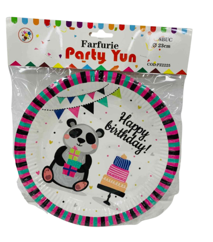 Farfurii party 23cm pz2225 8/set panda