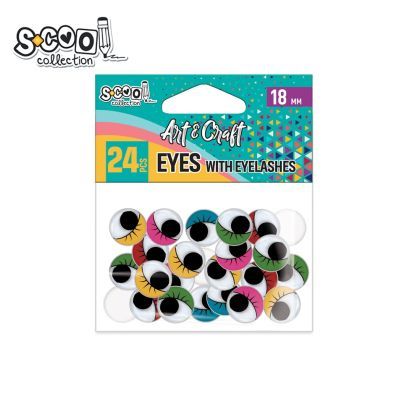 Accesorii craft-ochisori color cu gene 18mm 24buc/set sc2032