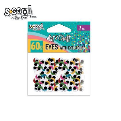 Accesorii craft-ochisori color cu gene 7mm 60buc/set sc2030