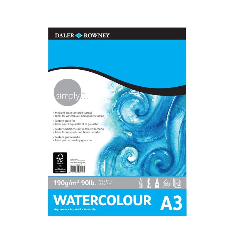 Bloc simply watercolour 190g a3 fl431532300