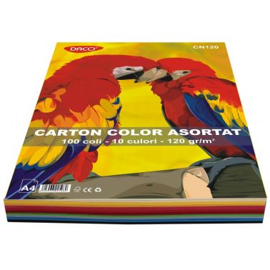 Carton color cn120 a4 100coli  10cul daco120g/mp            