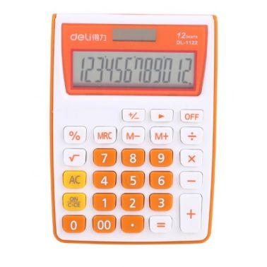 Calculator buzunar 12dig alb-portoc 1122 deli dle1122o+++   