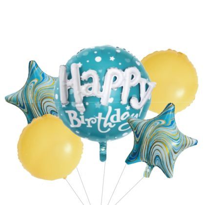 Balon folie aluminiu happy b-day albastru tz-s5026