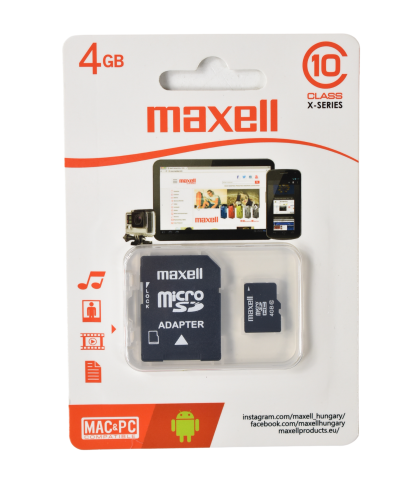 Maxell micro sdhc 4gb cl10