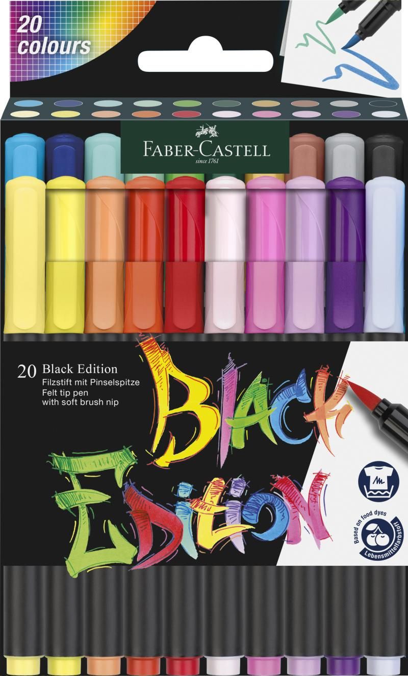 Brush pens black edition set 20 culori fc116452