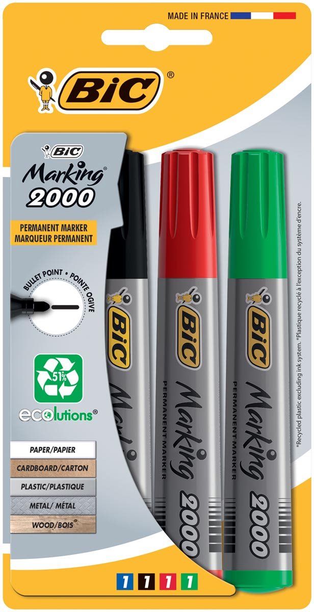 Marker permanent 4/set varf rotund 2000 bic bc8755731