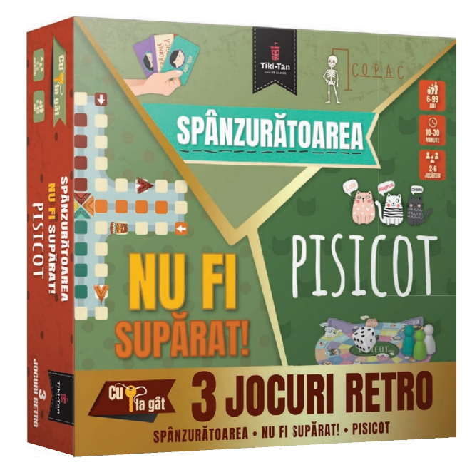 Set 3 jocuri - Spanzuratoarea, Nu fi suparat!, Pisicot