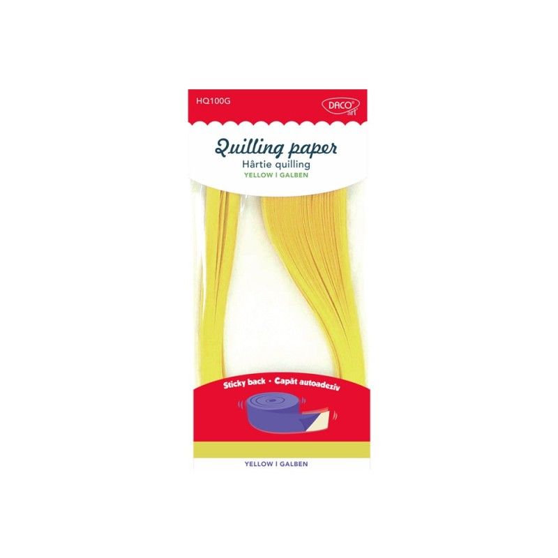 Hartie quilling aa galben 42x0.5cm 100/set daco hq100g