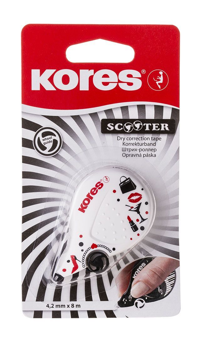 Banda corectoare 4.2mm*8m scooter black white kores ko84972