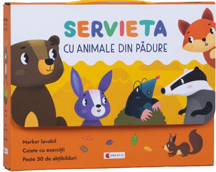 Servieta cu animale din padure