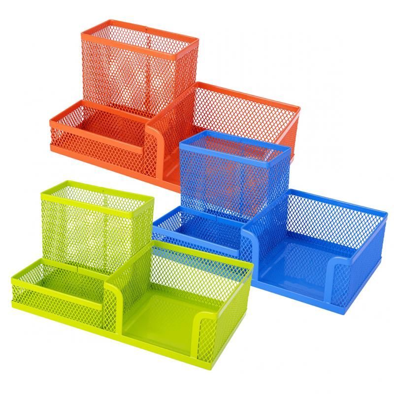 Suport birou 3 compartimente mesh color deli dle9154